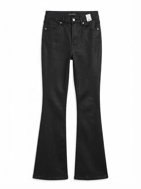 Flying Monkey Black Coated Flare Jeans for Women